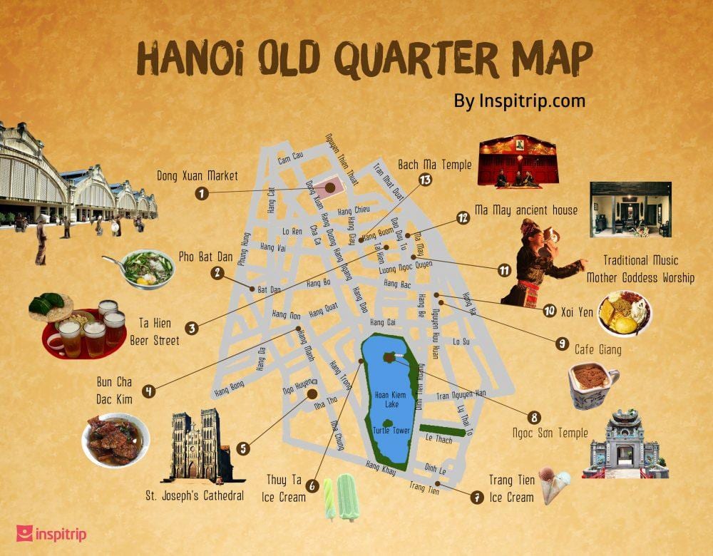 सड़क के नक्शे हनोई के old quarter