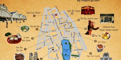 सड़क के नक्शे हनोई के old quarter